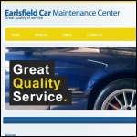 Screen shot of the EARLSFIELD CAR MAINTENANCE CENTRE Ltd website.