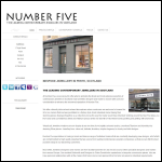 Screen shot of the NUMBER FIVE GOLDSMITHS Ltd website.