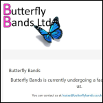 Screen shot of the BUTTERFLY BANDS LTD website.