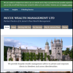 Screen shot of the MCCUE WEALTH MANAGEMENT Ltd website.