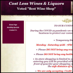 Screen shot of the COST LESS WINES LTD website.