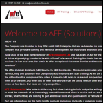 Screen shot of the AFE SERVICES Ltd website.