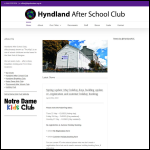 Screen shot of the HYNDLAND AFTER SCHOOL CLUB website.
