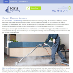 Screen shot of the Idris Carpet Cleaning London website.