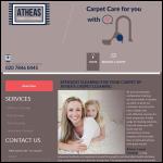 Screen shot of the Athea's Carpet Cleaning London website.