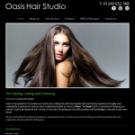 Screen shot of the OASIS HAIR SALON LTD website.
