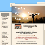Screen shot of the SASHA LEONORA PHYSIOTHERAPY LTD website.