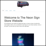 Screen shot of the The Neon Sign Store website.