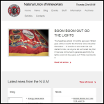 Screen shot of the National Union of Mineworkers (NUM) website.
