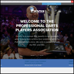 Screen shot of the Professional Darts Palyers Association (PDPA) website.