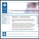 Screen shot of the Society of Share & Business Valuers (SSBV) website.