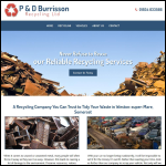 Screen shot of the P & D Burrisson Recycling Ltd website.