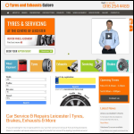Screen shot of the Tyres Galore (Leicester) Ltd website.
