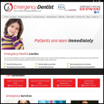 Screen shot of the Emergency Dentist website.