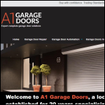 Screen shot of the A1 Garage Doors website.