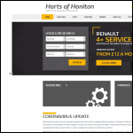 Screen shot of the Harts of Honiton Ltd website.
