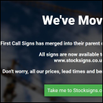 Screen shot of the First Call Signs Ltd website.