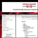 Screen shot of the Pipes & Valves Ltd website.