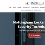 Screen shot of the Omnisec Locksmiths Nottingham website.