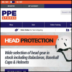 Screen shot of the PPE Stores website.