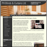 Screen shot of the P H Blinds & Curtains Ltd website.