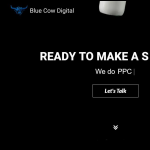 Screen shot of the Blue Cow Digital website.