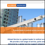 Screen shot of the Alimak Service website.