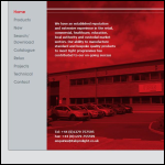 Screen shot of the Profile Lighting Services Ltd website.