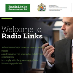 Screen shot of the Radio Links Communications Ltd website.