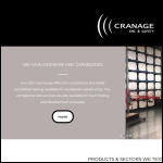 Screen shot of the Cranage EMC & Safety website.