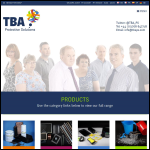 Screen shot of the TBA Electro Conductive Products website.