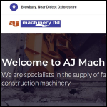 Screen shot of the AJ Machinery Ltd website.