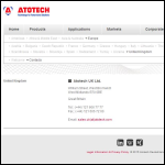 Screen shot of the Atotech (UK) Ltd website.