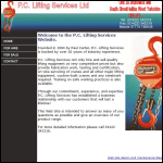 Screen shot of the PC Lifting Services website.