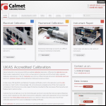 Screen shot of the Calmet Laboratory Services website.