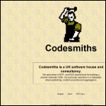 Screen shot of the Codesmiths Ltd website.