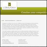 Screen shot of the Coralfoam Ltd website.