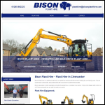 Screen shot of the Bison Plant Hire website.