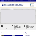 Screen shot of the Creaton Engineering Ltd website.