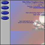 Screen shot of the Sheridan Engineering website.