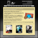 Screen shot of the PJ Metals & Plastics website.