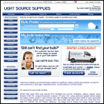 Screen shot of the Light Source Supplies website.