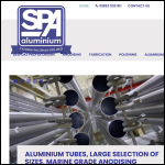 Screen shot of the Spa Aluminium Ltd website.