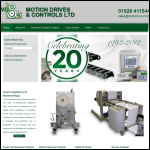 Screen shot of the Motion Drives & Controls Ltd website.