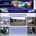 Screen shot of the B & H Print Engineers website.