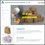 Screen shot of the Nicholl Packaging Ltd website.