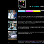 Screen shot of the Parker & Son (Printers) Ltd website.