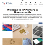 Screen shot of the RP Printers website.