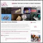 Screen shot of the LEA Printers website.