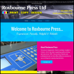 Screen shot of the Roxbourne Press website.